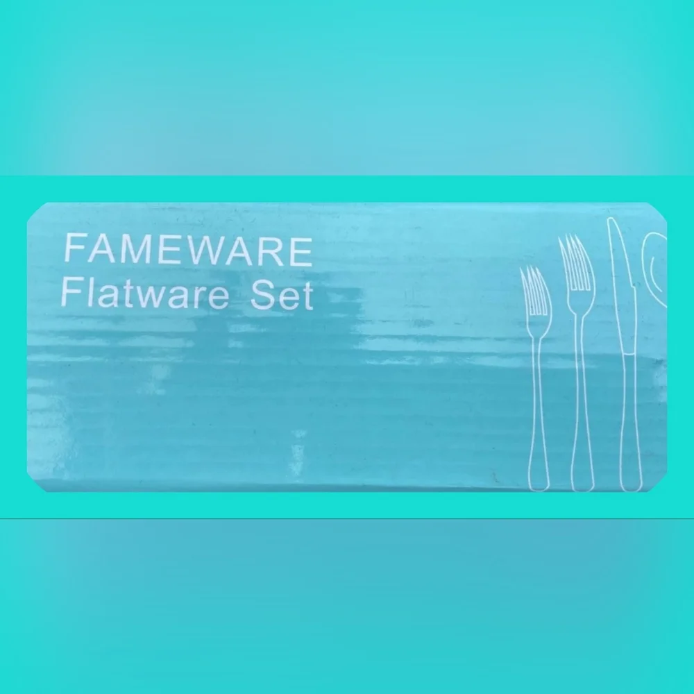 Fameware Stainless Steel Matte Gold 30 Piece Flatware Set, NEW